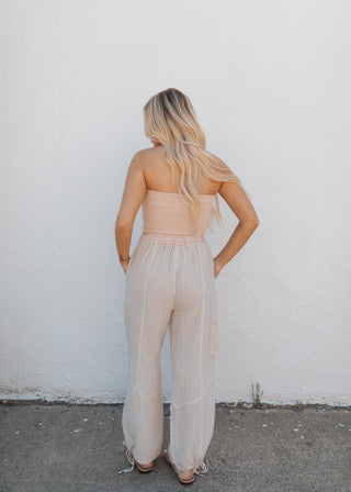 Sophie Stripe Pants - Taupe
