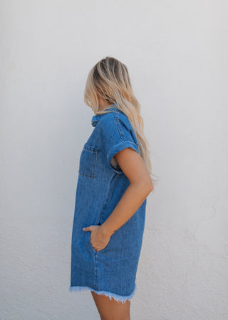 Casen Dress-Med Denim