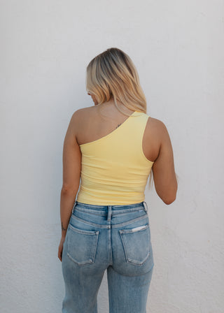 Iris One Shoulder Tank - Yellow