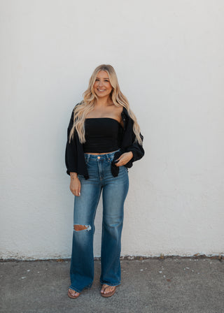Kali Button Up Top - Black