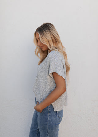 Jessa Sweater Top - Heather Grey