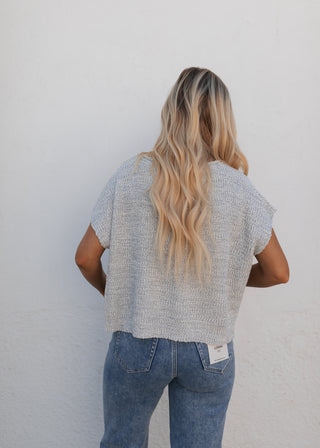 Jessa Sweater Top - Heather Grey