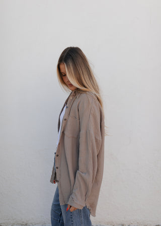 Kali Button Up Top - Mocha