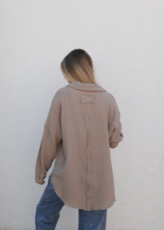 Kali Button Up Top - Mocha