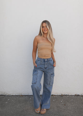 Hayden Strapless Top - Beige
