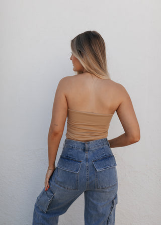 Hayden Strapless Top - Beige