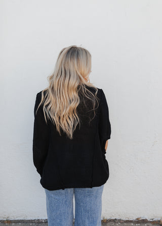 Collins Sweater Top- Black