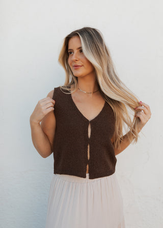 Jade Sweater Vest - Brown
