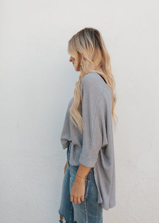Jackie V Neck Top - Grey