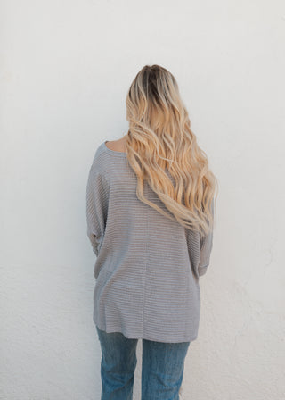 Jackie V Neck Top - Grey