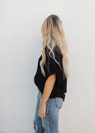 Erin Button Up Top- Black