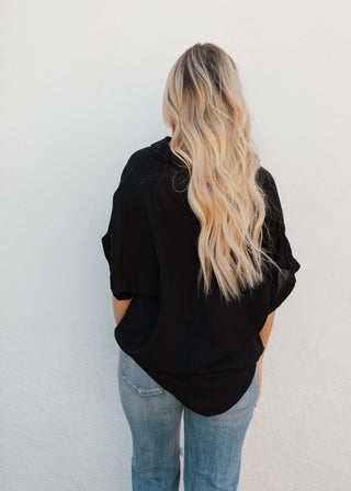 Erin Button Up Top- Black