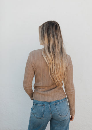 Vivian Button Top - Taupe
