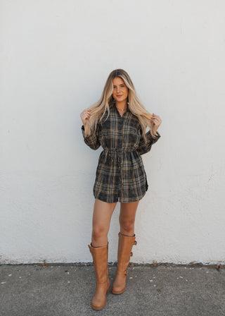 Weston Flannel Dress - Green