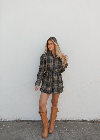 Weston Flannel Dress - Green