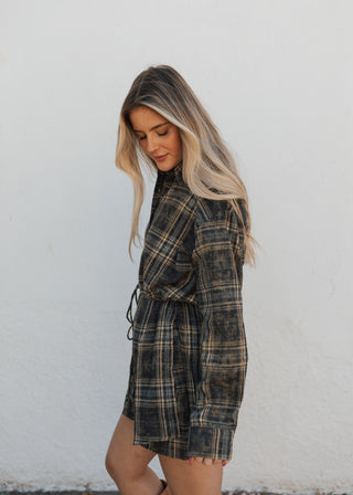 Weston Flannel Dress - Green