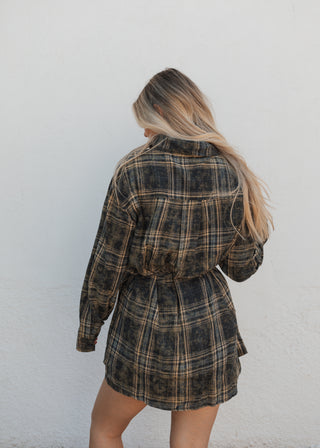 Weston Flannel Dress - Green