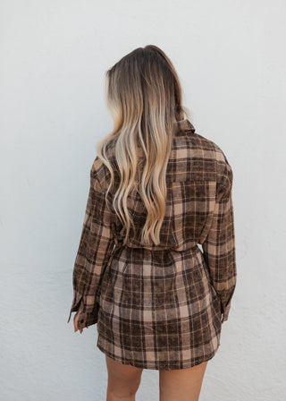 Weston Flannel Dress - Brown