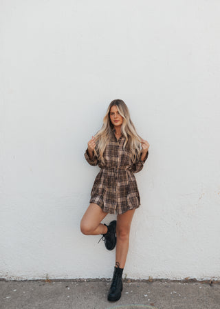 Weston Flannel Dress - Brown