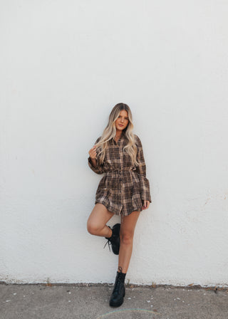 Weston Flannel Dress - Brown