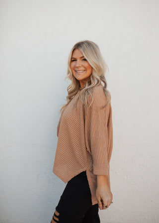 Jackie V Neck Top - Tan