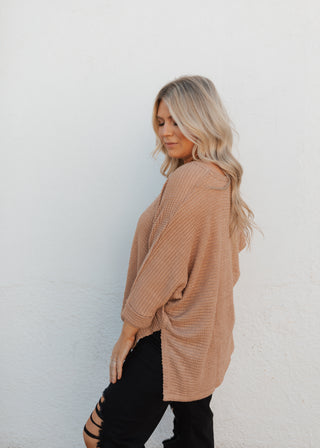 Jackie V Neck Top - Tan