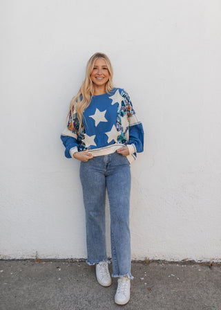 Star Patch Floral Top
