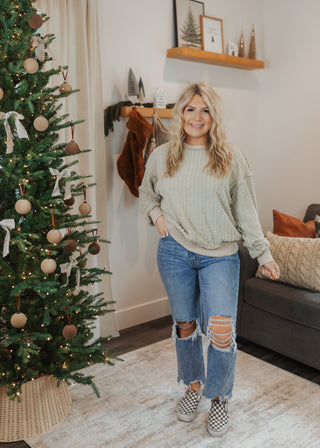 Finley Faux Fur Sweater- Cream