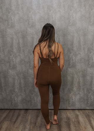Be Yourself Jumpsuit - Skinny- Brown