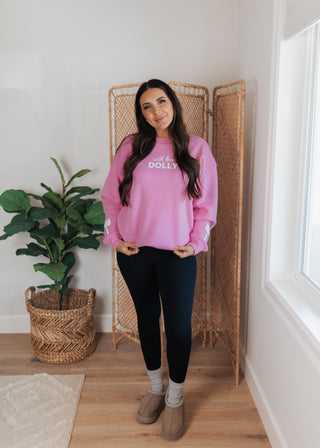 Dolly Retail Therapy Crewneck- Pink