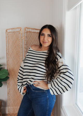 Sailor Stripe Top-Black/Cream