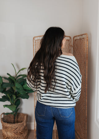 Sailor Stripe Top-Black/Cream