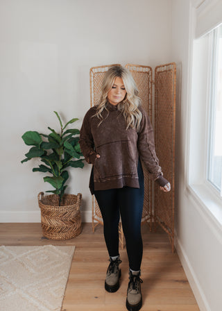 Deb Washed Hoodie - Brown
