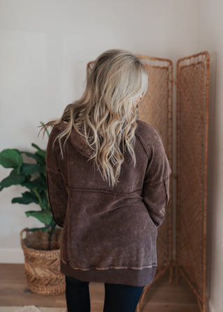 Deb Washed Hoodie - Brown