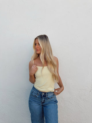 Polka Dot Tank - Pale Yellow