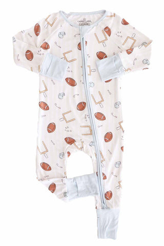 Tiny Touchdowns Convertible Zip Romper | Neutral