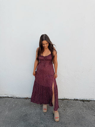 Hadley Polka Dot Dress - Plum