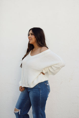 Blake Knit Sweater- White