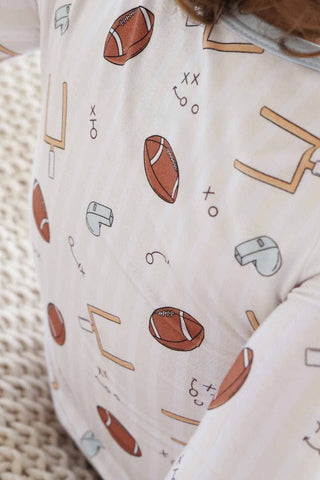 Tiny Touchdowns Two Piece Pajama Set | Neutral