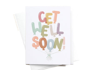 Get Well Soon Balloons Greeting Card