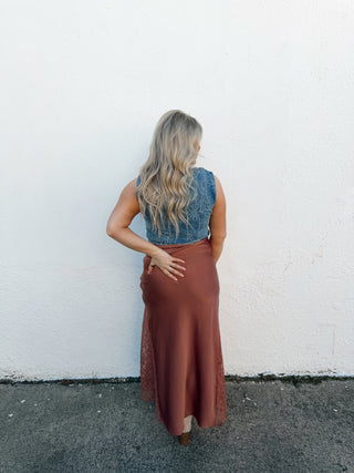 Lane Floral Denim Vest