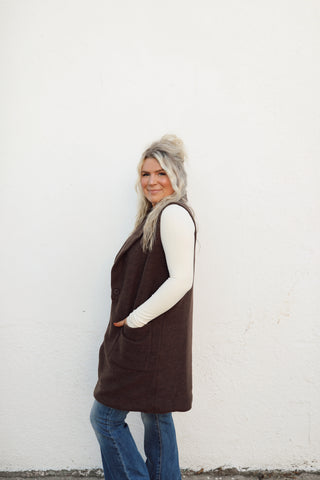 Harley Collared Long Vest