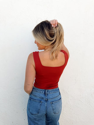 Square Neck Tank - Rust
