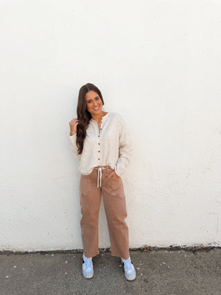 Brody Barrel Jeans - Tan