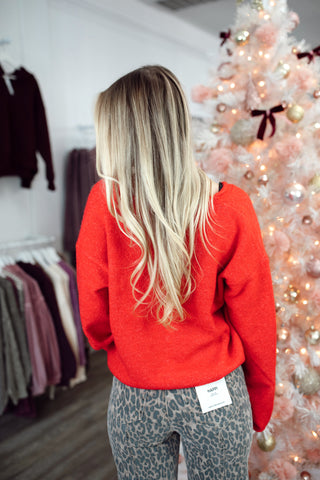 Red Button Sweater
