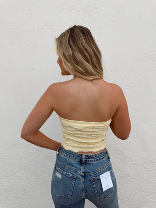 Tay Textured Tube Top - Yellow