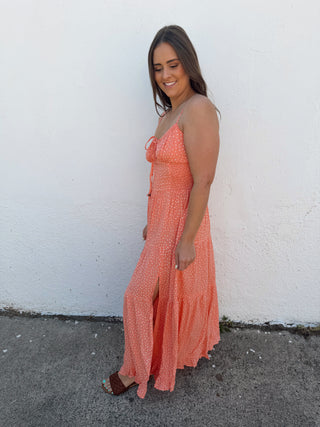 Hadley Polka Dot Dress - Peach