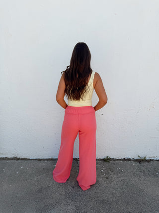 Day Dream Waffle Pants - Strawberry