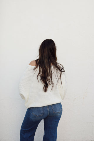 Blake Knit Sweater- White