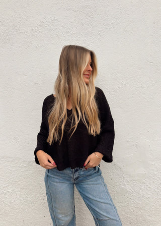 Jana Sweater Top - Black